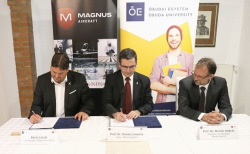 Az Óbudai Egyetem a Magnus Aircraft Zrt.-vel innovatív együttműködésbe kezdett.