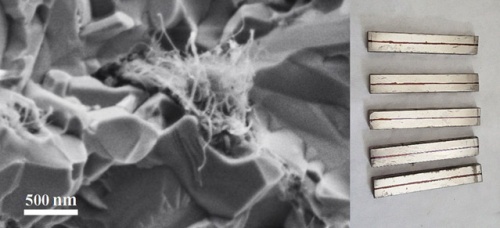 Szén nanocső háló a szilícium-nitridben, elektromosan vezető és radarelnyelő kerámia